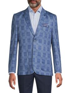 Спортивное пальто в клетку Modern Fit Soul of London, синий