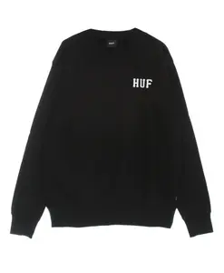 Классический черный свитер с круглым вырезом Huf, черный