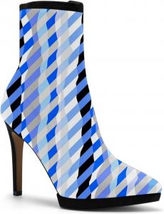 Женские ботильоны FOWT с закрытым острым носком, высокие на шпильке, эластичные короткие ботинки, модный узор, легкая платформа, верх из замши, боковые молнии, для офиса и свиданий, размеры США 4-16, Printing 2