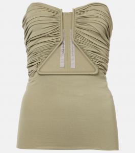 Голливудский собранный топ из джерси Rick Owens, Celadon