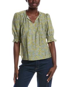 Sam Edelman Блузка с защипами Marlie, зеленый