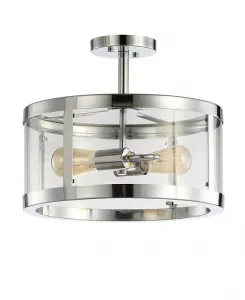 Современный светодиодный светильник Herndon с двумя лампами для скрытого монтажа Jonathan Y, silver-tone