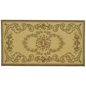 Ковер с каскадным цветочным рисунком для внутреннего и наружного использования во дворе Safavieh, коричневый, 244x244 см