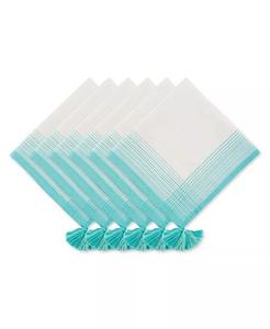 Салфетка Design Import в разноцветную полоску с кисточкой, набор из 6 шт Design Imports, синий