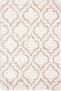 Ковер SAFAVIEH, 61 x 92 см, Hudson Shag Collection, Ivory & Beige, марокканский дизайн, без линьки и простой в уходе, идеально для помещений с высокой проходимостью: прихожая, гостиная, спальня (SGH284D)