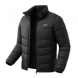 Пуховая куртка Li Ning, унисекс, черная, с воротником-стойкой, средней жесткости