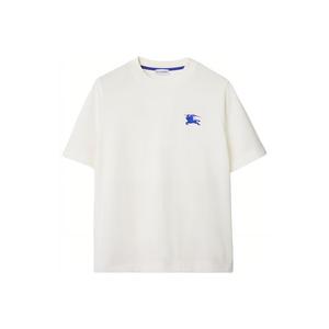 Футболка из хлопка с деталью "Рыцарь-наездник" Burberry, salt crystal