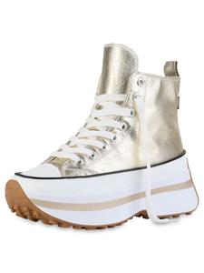 Низкие кроссовки VAN HILL Plateau Scarlett, золотой