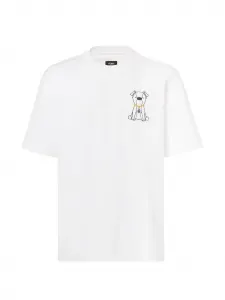 Футболка с графическим изображением собаки FENDI, белый