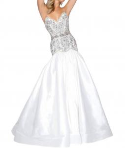 Украшенное атласное выпускное платье в жемчужно-пастельных тонах Mac Duggal, Pearl Pastel