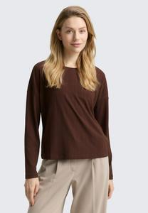 Топ TOM TAILOR Long sleeved top, Dark Pecan Brown/Dark Brown