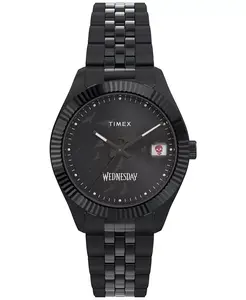 Мужские кварцевые аналоговые часы в черном корпусе из нержавеющей стали, 36 мм Timex