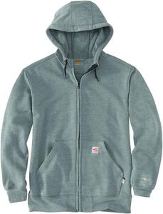 Carhartt мужская огнестойкая толстовка с капюшоном на молнии, свободного кроя, средней плотности, Granite Heather