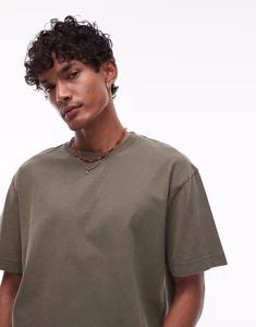 Футболка Topman свободного кроя цвета хаки
