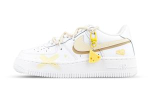 Детские кроссовки для скейтбординга Air Force 1 для начальной школы Nike, белый/желтый