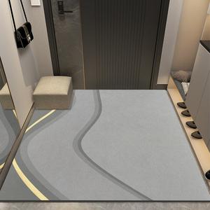 Budis Ковер 140х160 см для прихожей, нескользящий, износостойкий, с серо-золотыми полосами