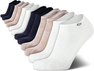 Носки Calvin Klein Mens No Show Socks - 12 пар легких повседневных носков с мягкой подошвой для мужчин, под кроссовки и лоферы, Beige Assorted