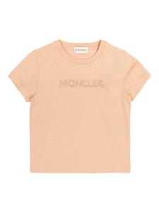 Футболка с вышитым логотипом Moncler Enfant, розовый
