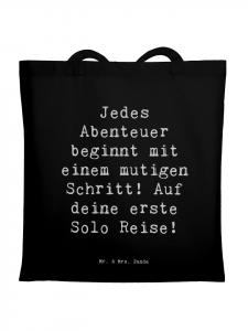 Mr. & Mrs. Panda Сумка-шоппер с надписью "Путешествую в одиночку" черного цвета