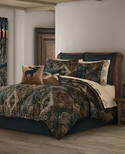 Комплект постельного белья Baja, 4 предмета, размер queen J Queen New York, teal