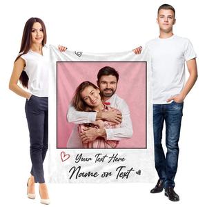 Персонализированное фото-одеяло Ferocity с вашей фотографией и текстом. Одеяло для дивана 120х150 см; Супермягкое, очень уютное приятное одеяло для друзей семьи, братьев и сестер, забавный подарок; Фоторамка [081], синий