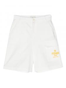 Шорты-бермуды с логотипом FF Fendi Kids, белый