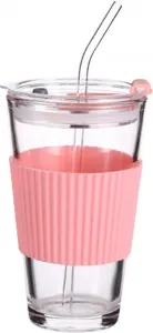 Стаканы для питья, стеклянные стаканы с крышками, стаканы для воды с трубочкой Einemgeld