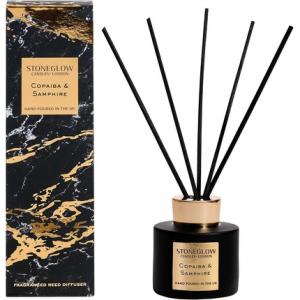 Ароматический диффузор с палочками Stoneglow Luna Collection Copaiba & Samphire 120 мл - черный и золотой Stoneglow Candles London