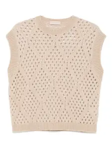 Укороченный фактурный жилет Purotatto, нейтральный