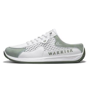 WARRIOR Износостойкие антибактериальные закрытые тапочки мужские бело-зеленые, цвет White/Green