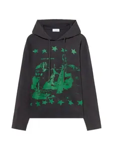 Длинный рукав с капюшоном и графическим принтом Off-White, серый