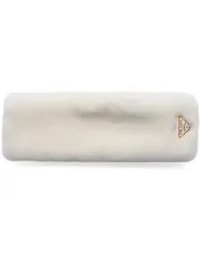 Повязка на голову из овчины Prada, белый