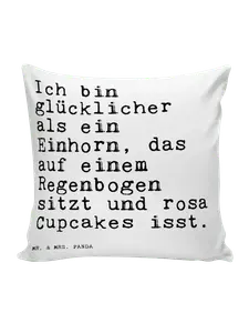 Подушка Mr & Mrs Panda 40x40 Ich bin glücklicher als, белый