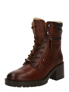 Ботильоны на шнуровке MUSTANG, коричневый/темно-коричневый