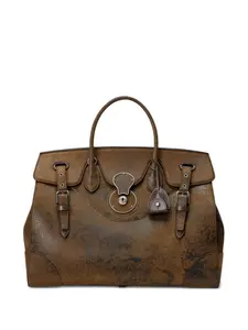 Большая сумка-сэтчел с крупной пряжкой Ralph Lauren Collection, коричневый
