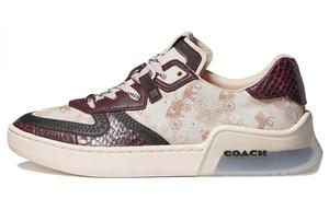 Кроссовки для скейтбординга женские низкие белые/красные/коричневые Coach