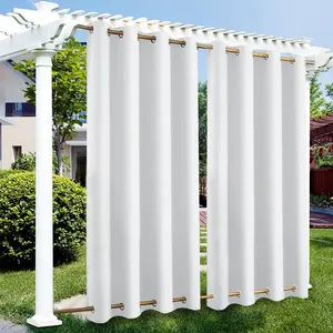 Водонепроницаемая солнцезащитная штора, водонепроницаемая, затемняющая штора с люверсами для патио, балкона, перголы, 132 x 213 см, белая BTTO