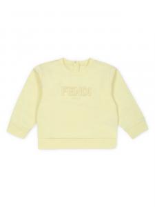 Толстовка с вышитым логотипом Fendi Kids, желтый