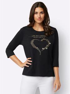 Рубашка с рукавами 3/4 черного и бежевого цветов Sieh an!