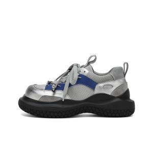 Повседневные туфли низкие для увеличения роста серии "Пятнистый крокодил" женские MASOOMAKE, винтажное серебро