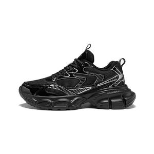 Легкие, увеличивающие рост, термокроссовки с низким верхом и массивным верхом для мужчин AGSDON, Black-Fleece-Lined