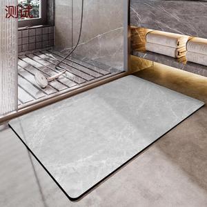 Dajiang Ковер 50x110 см для ванной, впитывающий, быстросохнущий, нескользящий, Comfortable Soft Large Size, Yunji Light White-Gray