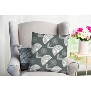 Декоративная подушка queence Faro с узором Queence, Hellgrau + bedruckt