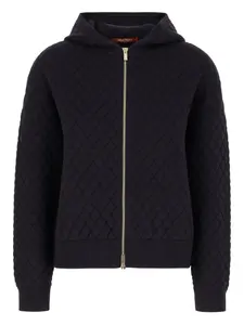 Стеганое пальто с капюшоном MAX MARA, синий