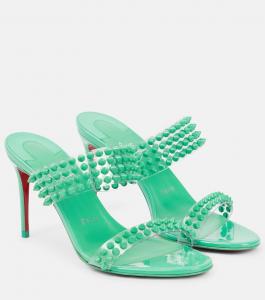 Сандалии Spike Only 85 из ПВХ и кожи Christian Louboutin, зеленый