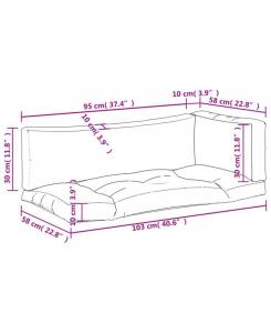 Комплект из 3 подушек для поддонов, красные, 100% полиэстер, стандартного размера vidaXL, Red