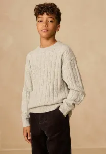 Джемпер с круглым вырезом и косами стандартного кроя Next, Grey