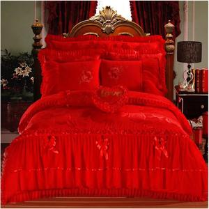 Generic Комплект постельного белья Princess сатин розовый красный кружево