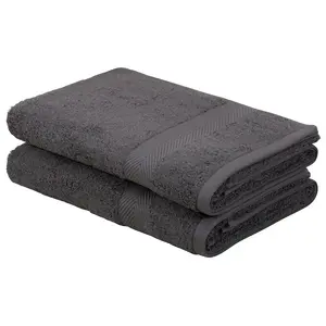 Мои домашние полотенца для душа Eva, премиум-качество 550 г/м², пушистые, комплект полотенец из 100% хлопка My Home, антрацит