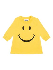 Платье с длинными рукавами и принтом «смайлик» Moschino Kids, желтый